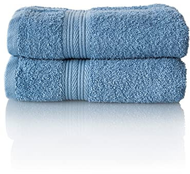 ALCLEAR Premium Frottier Handtuch Set, Frotteeserie in 6 Farben und 5 Größen, Farbe: Jeansblau, 2X Handtücher 50x100 cm