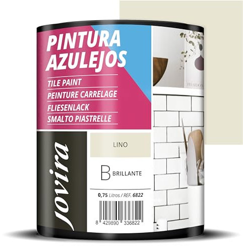 JOVIRA PINTURAS Pintura para Azulejos al Agua. Da una imagen nueva a tu cocina y baño. (750 Mililitros, Lino) B-8