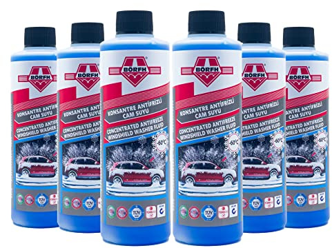 6x BÖRFH Scheibenfrostschutz Konzentrat -60°C, Effektiv gegen Frost und Eis bei -60°C, Einfache Anwendung, Langer Schutz, Umweltfreundlich, Kristallklare Sicht (6 x 250ML)