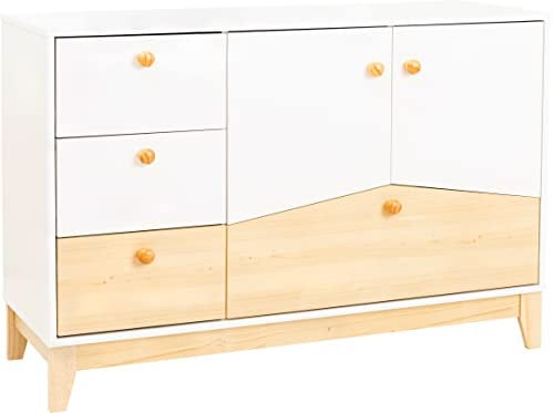Seconique Cody 2 Door 4 Drawer Storage Unit in White/Pine Effect