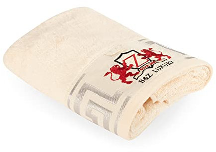 BZ Luxury Serviette Crème 50x100 cm | Bambou & Coton – 500 g/m² – Serviette Douce pour Visage, Cheveux, Corps | Absorbante, respectueuse de la Peau, certifiée Oeko-TEX