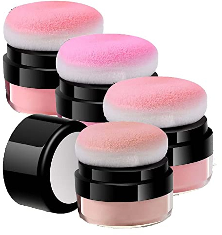 Easy-dab Air Cushion Cheek Blush,Loose Powder Blush Air Cushion Blush,Blush with Soft Mushroom Puff Long-wearing Matte Face Blusher Makeup. (4PC)