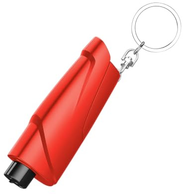 JNNJ 3-in-1 Nothammer Auto-Sicherheitshammer Notfallwerkzeug, Auto Nothammer mit Gurtschneider Für Autoglas Fenster, Fensterbrecher für Unterwasser und Land(Rot)
