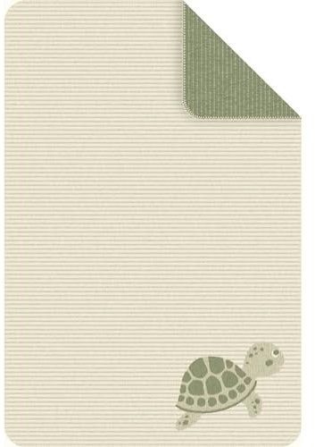 Ibena Kinderdecke Baumwollmischung grün/wollweiß Größe 100x150 cm