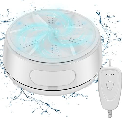 Mini Ultrasonic Washing Machine 4 Mode Ultrasonic Turbine Washer Small 2kg Silent Working Portable Washer Machine with Detergent Design for Home Travel Camping