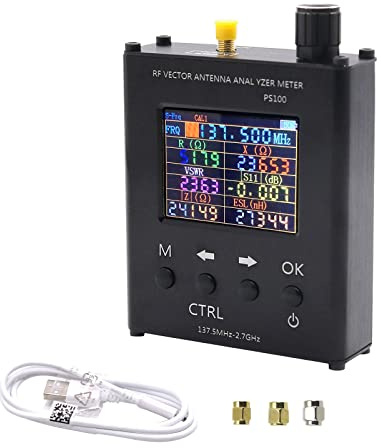 TsoLay N1201SA+ 137,5 MHz – 2,7 GHz UV RF Antennenanalysator SWR Messgerät Tester mit Gehäuse aus Aluminiumlegierung PS100