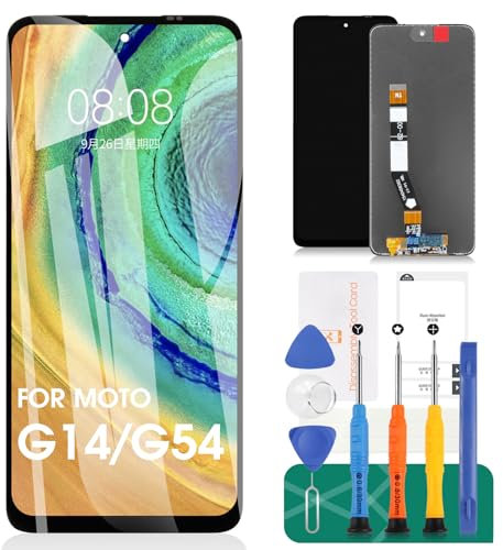 Para Motorola Moto G14 Pantalla LCD para Motorola Moto G54 Reemplazo de pantalla PAYF0010IN XT2343 Touch Digitizer Kits de reparación (negro, sin marco)