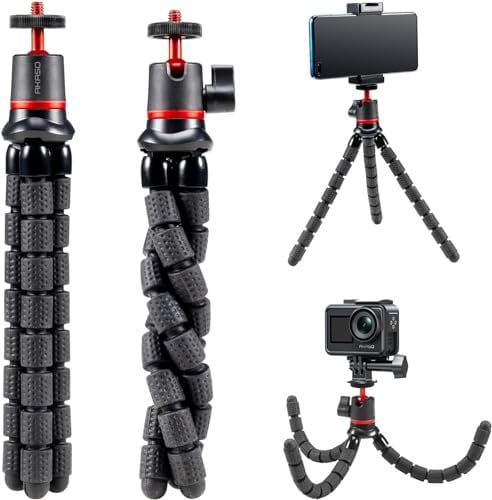 AKASO Mini Flexible Tripod Stand Travel Octopus Tripod with 1/4'' Screw for Magic Arm, Compatible with AKASO Action Cameras EK7000/EK7000 Pro/Brave 4/Brave 7/Brave 8, and Other Brand Action Cameras