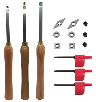 ASZLBYM Drechsel-Hartmetall-Drehmaschinen-Werkzeuge, Holzdrehwerkzeug 3 Stück rauer Detailer Finisher Hartmetall-Drehmaschine Werkzeuge für Holzdrechsel