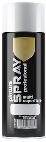 Etrexonline Pintura Spray Multicolor Profesional | 400ml | Adecuado para Metal, Madera & Plástico | Blanco Satinado | Secado Rápido | Paquete de 1