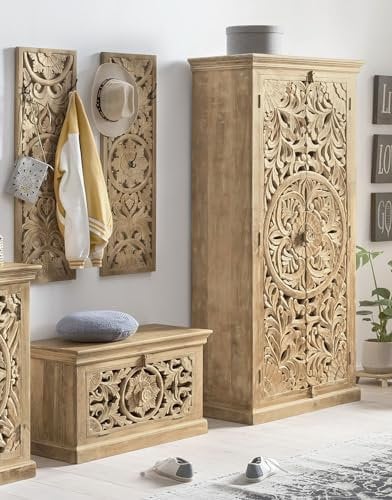 Dynamic24 Garderoben Set Schuhschrank Garderobenpaneel Kleiderschrank Garderobenschrank