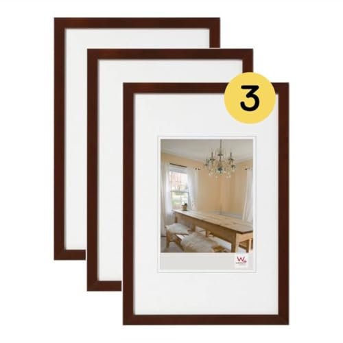 walther design Bilderrahmen Peppers Holzrahmen 7x10 cm nussbaum, 3er Pack, BP710N3
