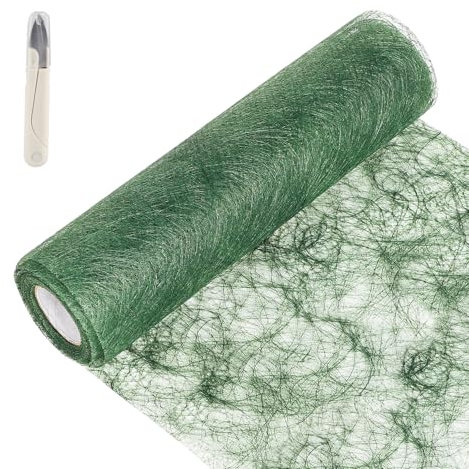 SWAWIS Vlies Tischläufer Dunkelgrün 20cm x 5M Tischläufer Rolle Tischläufer Hochzeit Tischband Grün Tischläufer Geburtstag Tischdecke für Tischdeko Hochzeit Geburtstag Taufe Deko