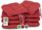ZOLLNER 8er Set Sitzkissen in 38x38cm - gemütliche Stuhlkissen mit Bindebänder - waschbar bis 30°C - in rot - Oeko Tex® Zertifiziert