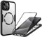 Beajew 360 Grad für iPhone 12 Pro Max Hülle mit Magsafe, Komplettschutz HandyHülle Magnetisch Stoßfest Case für iPhone 12 Pro Max Schutzhüllen, durchsichtige Hülle, Schwarz