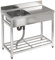 DARDVORLAG Edelstahl Spültisch 100x50x90 cm – Freistehende Spüle mit Becken 39.5x42x18.5 cm – Spülschrank Edelstahl mit Ablage (Küche Silber, 100CM x 50CM x 90CM)