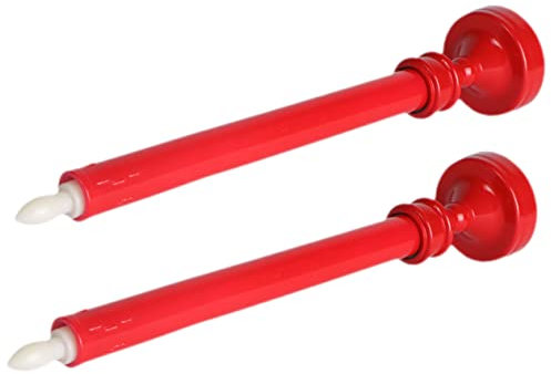 ANDRESLAD 2pcs Candle Light Reusable Red Candles Taper Candles Battery Operated Flickering Candlesticks Window Candles with Stands Flameless Candle Lights for Party Red Candle Holders LED