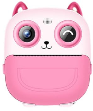 Kioball Enfant Caméra Imprimante Portable Thermique Impression Instantanée Photo Enfants Appareil Photo Numérique 2,4 Pouces HD Double Caméras Vidéo Jouet Cadeaux Rose