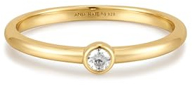 ANIA HAIE Damen Ring SUNSHINE CHASER Half Round Cubic Zirconia aus 925 Sterling Silber, besetzt mit einem Zirkonia, inkl. Geschenkverpackung