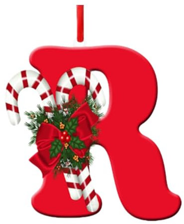 Amagogo Brief Weihnachtsschmuck Weihnachtsdekoration DIY Charm Anhänger Weihnachtsbaum Dekor für Feier Kranz Jahrestag Innen, R