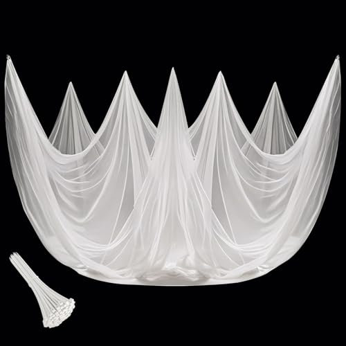 MAILEKT Moustiquaire pour balcon, filet de protection, flexible, à monter soi-même, pour pavillon, fenêtre, lit et jardin, 3 x 12 m, blanche