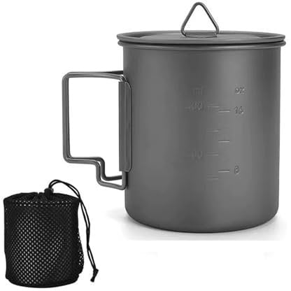 PKRANZYHKAL Tazza Arrampicata in Titanio - Travel Mug Ultra Leggera e Resistente | Perfetta per Campeggio e Outdoor | Accessori Camping Essenziali e Ecologici
