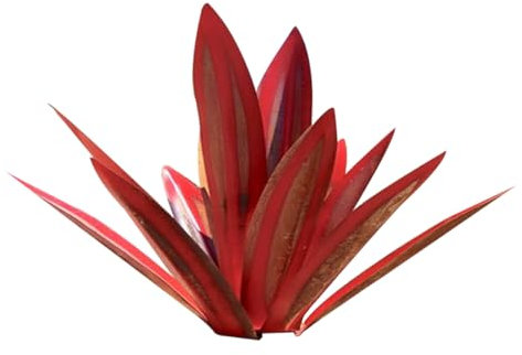 Metall-Agavenpflanzen, 35 cm, Outdoor-Dekoration, rustikale Tequila-Skulptur, Metall-Agave, Hofkunst, Agaven-Skulptur, Statue, Garten, Hof-Dekoration, Ornament, weinrote Agaven-Metallpflanzen für den