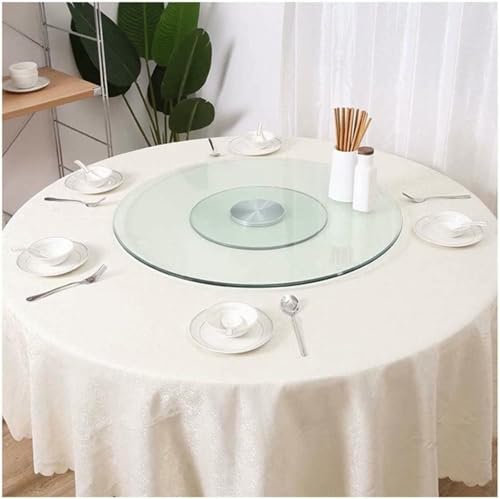 Lazy Susan Rotating Plate Tempered Glass Serving Plate 360° Rotating Turntable Table Top Rotating Plate Large Serving Plate Quiet Smooth 50-100 cm Round Rotating Board for Kitchen Dining Table Hotel