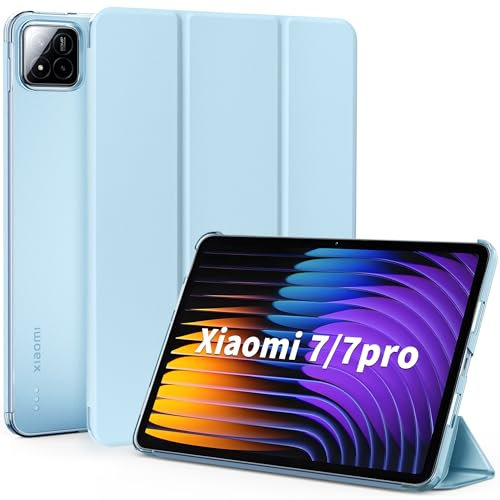 EasyAcc Case for Xiaomi Mi Pad 7 / Mi Pad 7 Pro (11.2 inch, 2025 Model, 7th Generation), Ultra Thin Translucent Matte Back Cover, Angora Blue