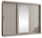 Mirjan24 Kleiderschrank Samker 250, 3-türiger Schiebetürenschrank mit Einlegeböden und 2 Kleiderstangen (Cashmere, ohne Schubladen)