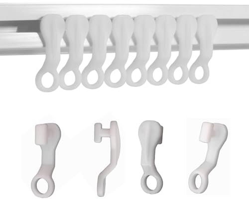 100 Pcs Curtain Hooks, Curtain Track Gliders, For Smooth Sliding, Universal Rail Gliders For Home, Office