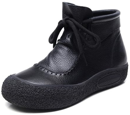 Scarponcini Donna Neve Stivali Texani Donna Neri Comfort Lunghi con Cerniera E Lacci sotto con Motivo Stampato Stivali da Giardino Western Generisch Stivaletti da da Neve