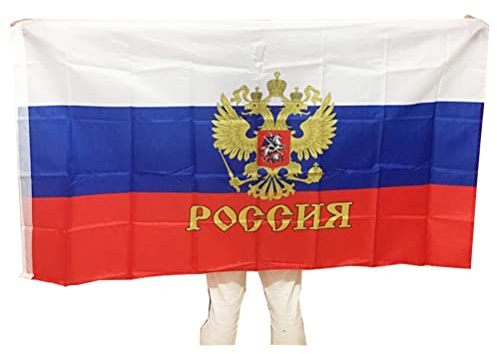 Kikumi Paese della Russia - 90x150 Cm Russia Bandiera della Bandiera Nazionale in Poliestere per le attività di Ufficio Festival Decorazione della Casa Flag Country Flag