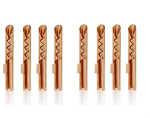 Xnuiasqe Bronze Copper BFA Z-Type Banana Plug 8-Pack 4mm Speaker Connector with Locking Ring Pro Audio Accessories