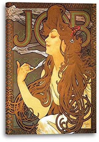 Printed Paintings Leinwand (60x80cm): Alfons Mucha - Job Cigarettes