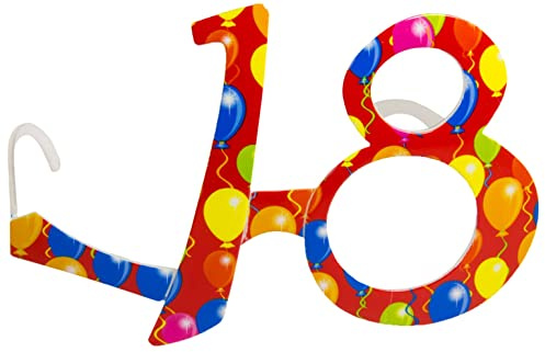 Folat Party Glasses Birthday 18th Red