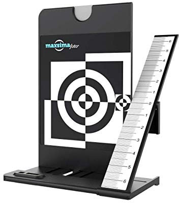 Maxsimafoto - Lens Focus Calibration Tool Alignment Ruler with White Balance Card