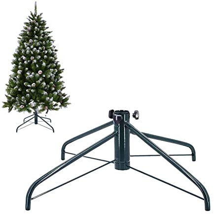 Ouvin Weihnachtsbaumständer mit Rollen, Eisen-Metallsockel, 4 Füße, Partydekoration, metall, grün, 21.65