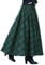 Damen Dicker Vintage Plaid Faltenrock Herbst Winter Lange Röcke (Grün, Taille 55-73/Länge 90cm)