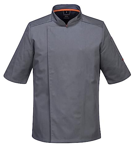 Portwest C738 Herren Profi-Kochjacke Mit Luftmaschen Schiefergrau, XXXL