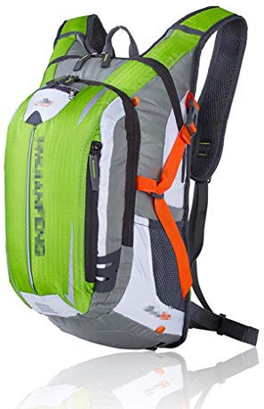 Xindiqiu Unisex Fahrradrucksack mit Helmnetz Rucksack Reisen Tagesrucksack Outdoor Wasserdichter Ultraleicht Mountainbike Trinkrucksack Wanderrucksack 46×26×23CM