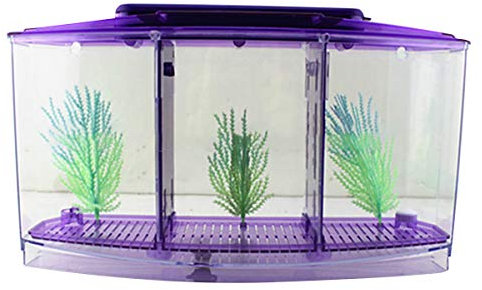 SunshineFace Tanque de Acuario Betta Bow Pecera de Acrílico con 6 Leds