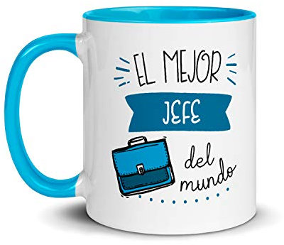 Kembilove Taza de Desayuno del Mejor Jefe del Mundo – Tazas de Café para Profesionales y Trabajadores para la Oficina – Tazas de Té en Color de Profesiones – Taza de Cerámica de 350 ml