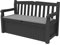 Keter Solana 70 Gallon Storage Bench Deck Box for Patio Furniture, Front Porch Decor and Outdoor Seating – Perfect to Store Garden Tools and Pool Floats, Graphite