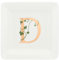 La Porcellana Bianca - Piattino Quadrato Lettera D - Arredo Casa, Cucina - Linea Adorato - Idea Regalo - Porcellana - 10x10xh1,5 cm