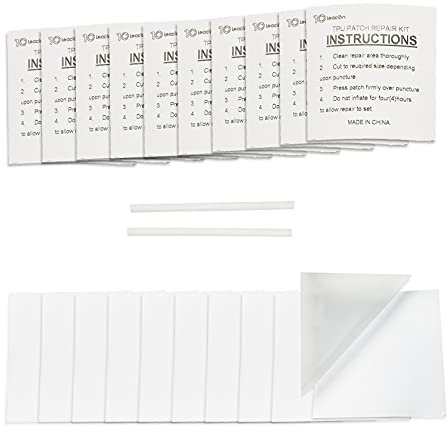 10Leccion 20 Pack of TPU Pool Patch Repair Kit for Air Mattress, Swimming Pool, Bounce House, Tent, Canvas, Canopy, Floats, Tubes Bed and Inflatable Toys with 2 Pieces Plastic Deflate Tubing