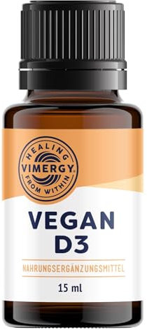 Vimergy Vegan D3 Vitamine Liquide (85 Portions) – Vitamine D3 1000 UI – Gouttes de Végétaliennes – Formulée sans Sucre ni Liant – Sans OGM ni Gluten (13.3 ml)