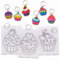 Baker Ross Cupcake Schrumpffolie Schlüsselanhänger - 10er Pack, Bastelset für Kinder zum Ausmalen und Aufhängen (FC358)