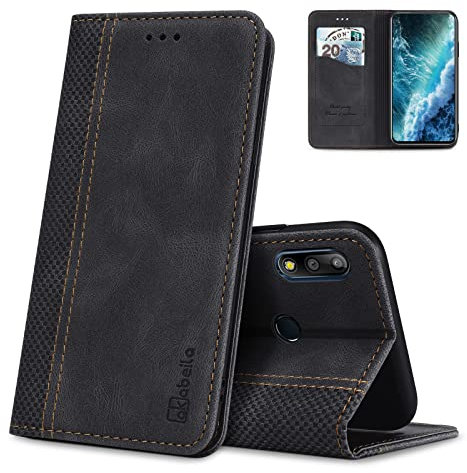 AKABEILA Cover per Asus Zenfone Max Pro (M2) Pelle Custodia per Asus Zenfone Max Pro (M2) Cover Flip Portafoglio Magnetica Stand Covers Frosted Porta Telefono Nero