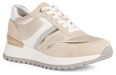 Geox D Desya, Zapatillas Mujer, Lt Gold Lt Taupe, 38 EU